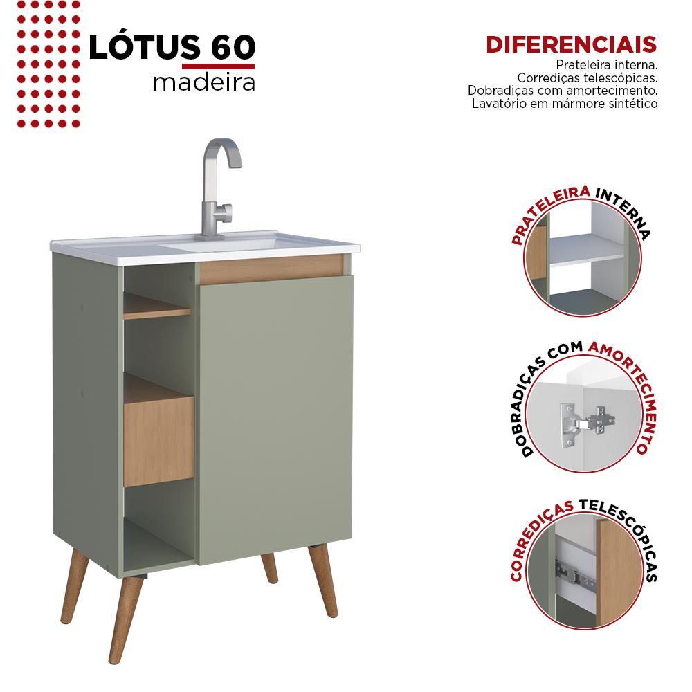 ARMARIO TOUCADOR LOTUS 60 COM PIA