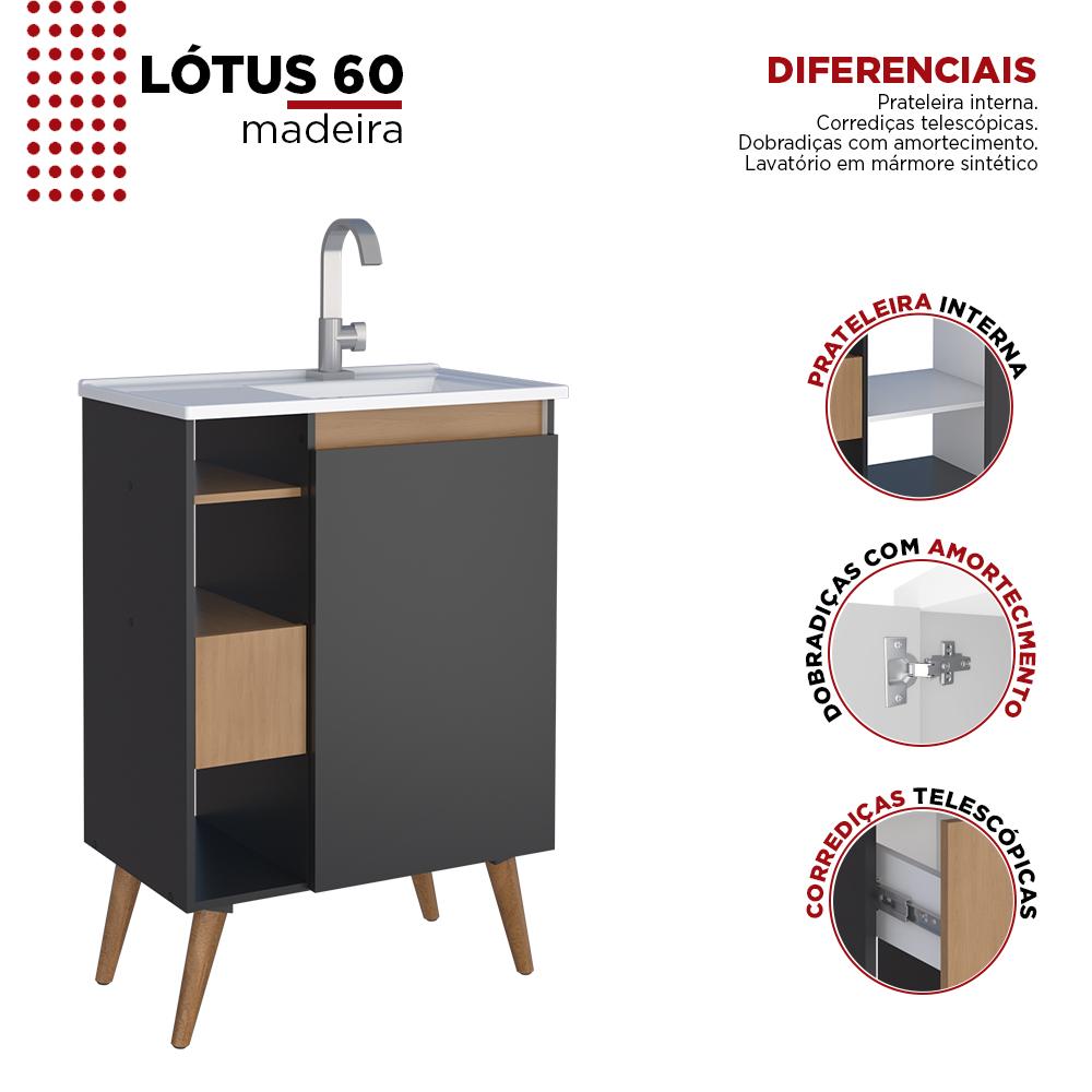 ARMARIO TOUCADOR LOTUS 60 COM PIA