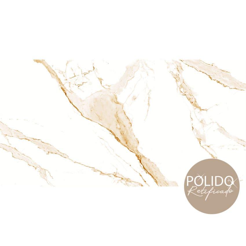 PISO 60X120 CALACATA BG POLIDO RT CX 2,16 METROS